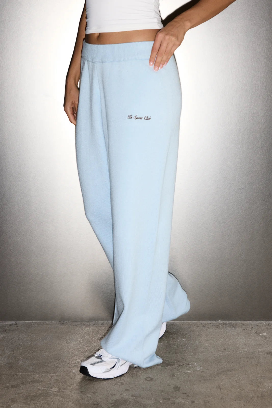 SOFT KNIT TROUSERS BABY BLUE