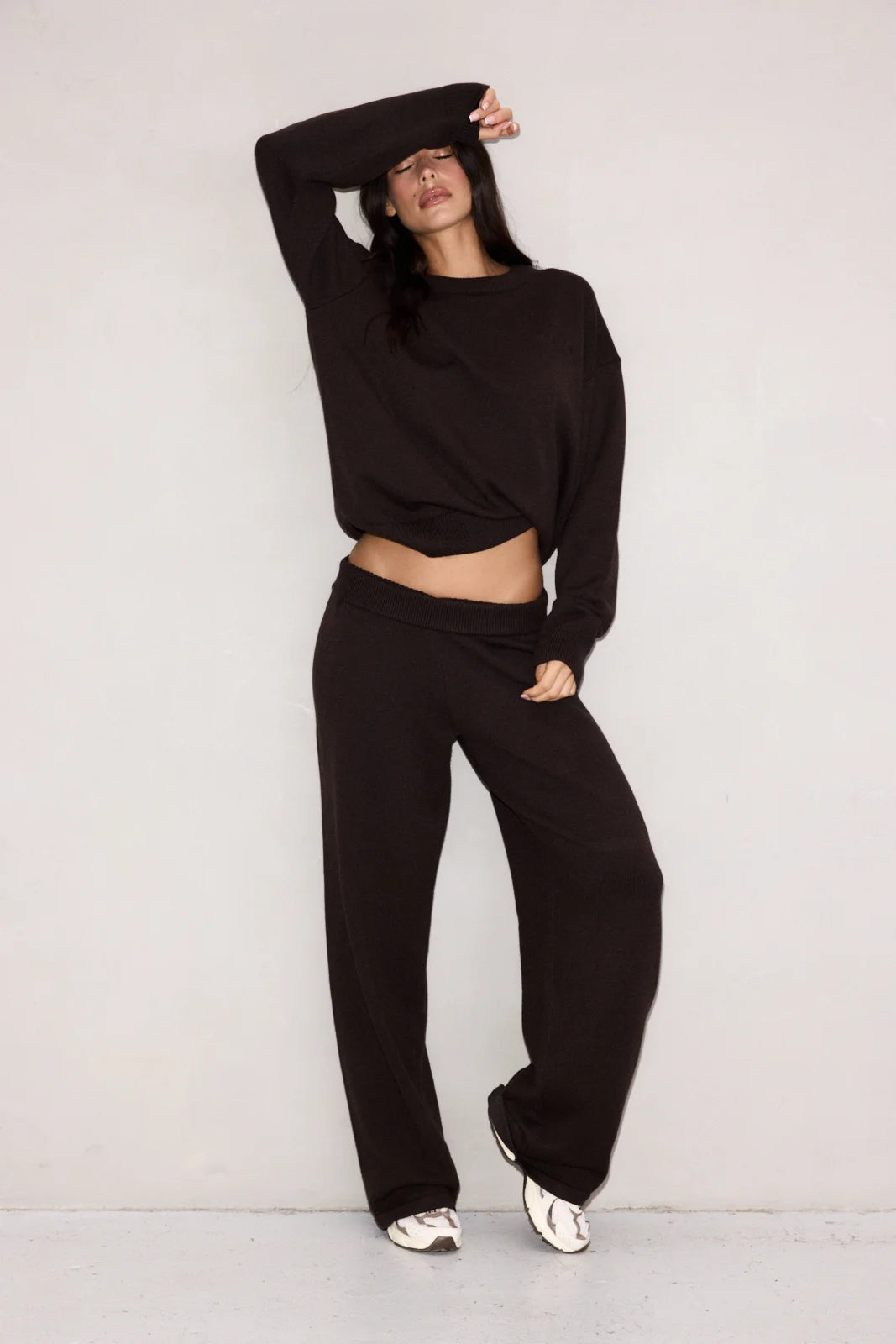 SOFT KNIT TROUSERS BRUN - zdjęcie 9 z 9