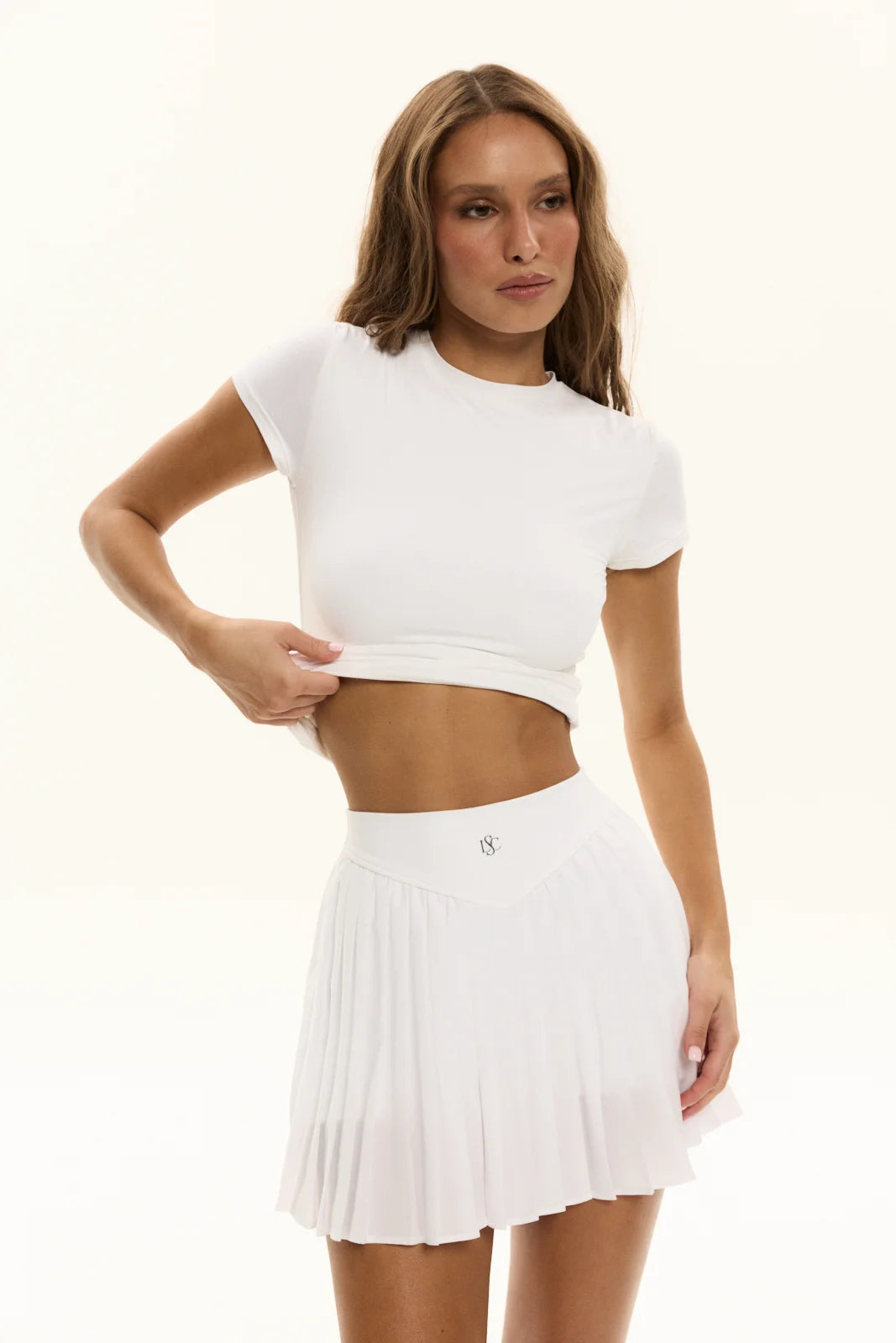 No. 1 pleated skirt blanc