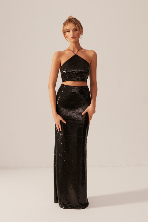 JUPE SEQUIN NOIR